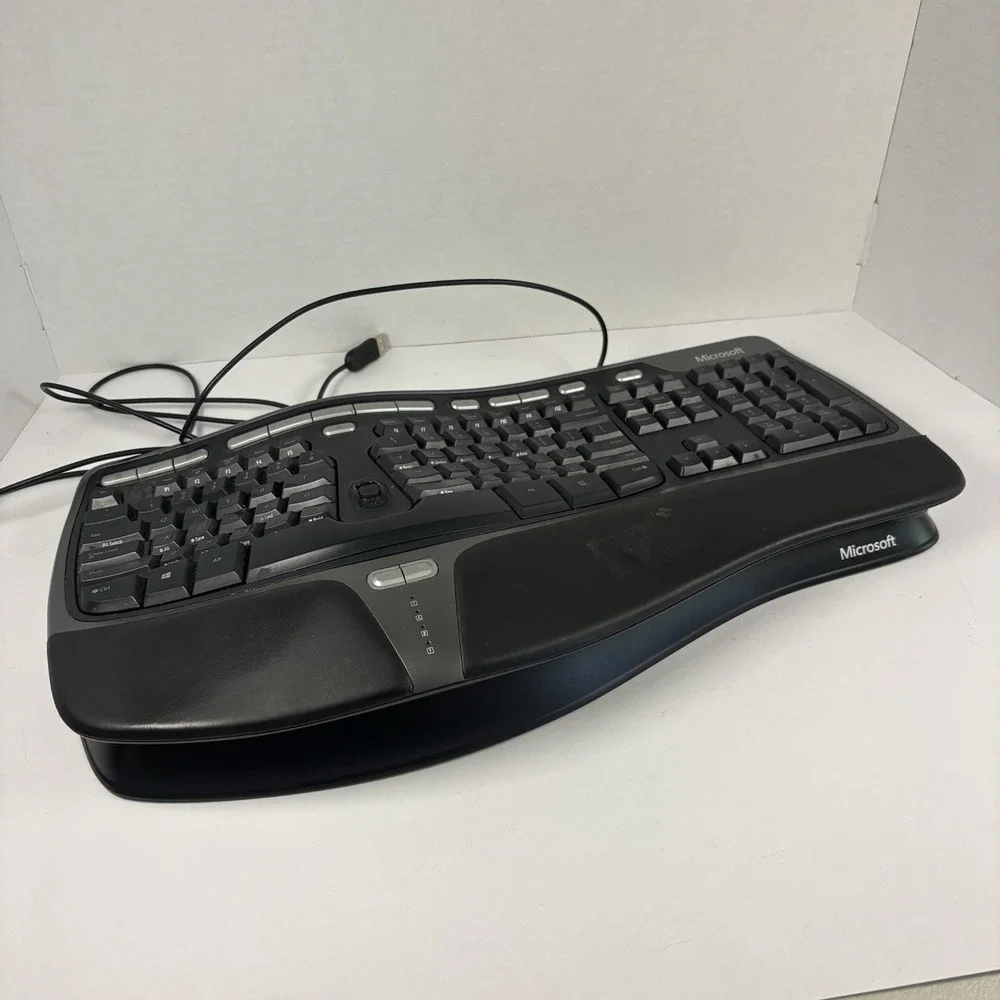 Microsoft Natural Ergonomic Keyboard 4000 V1.0 USB KU-0462 +Riser Tested Working